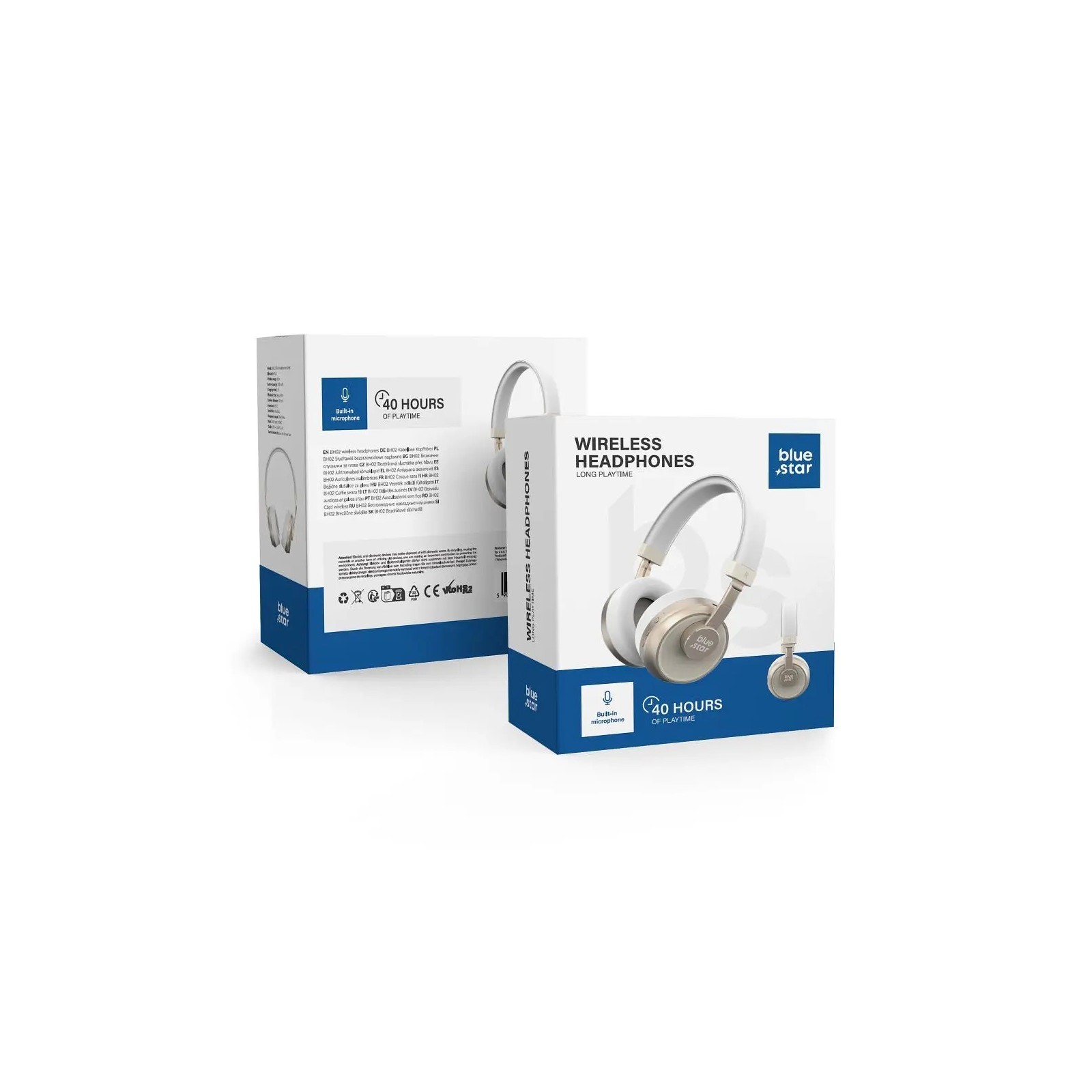 CASQUE SANS FIL BT - BLUE STAR BH02 - BLANC