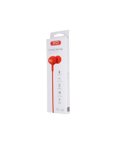 ÉCOUTEURS FILAIRES + TÉLÉCOMMANDE + MICRO - XO S6 - JACK 3.5MM - ROUGE