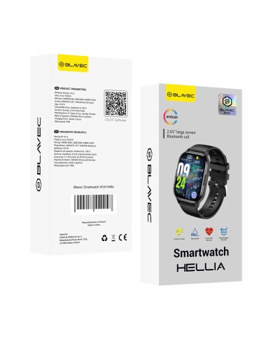 MONTRE CONNECTÉE AVEC ÉCRAN AMOLED - BLAVEC W-18 HELLIA (SWW18-B) - NOIRE