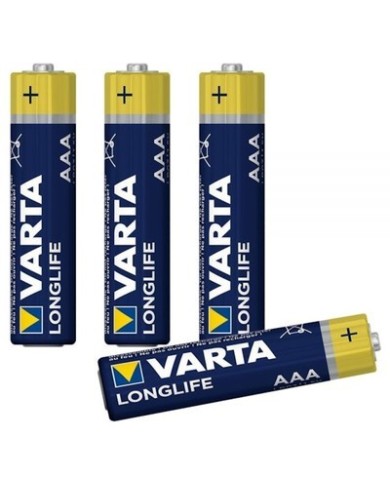 LOT DE 4 PILES ALCALINES AAA (R3) - VARTA LONGLIFE
