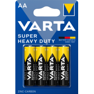 LOT DE 4 PILES ALCALINES AA (R6) - VARTA SUPER HEAVY DUTY
