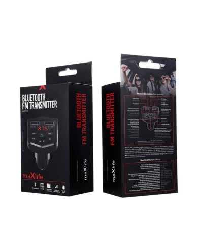 TRANSMETTEUR FM ET CHARGEUR ALLUME-CIGARE VOITURE BT - MAXLIFE MXFT-02 - NOIR