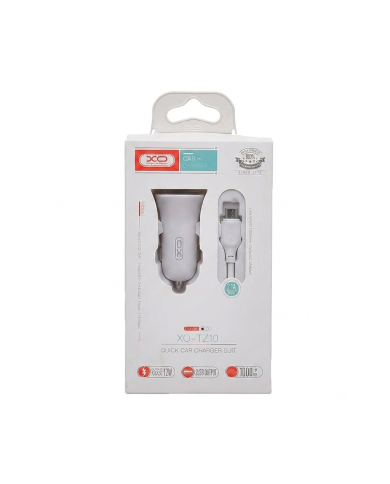 CHARGEUR ALLUME-CIGARE VOITURE + CABLE MICRO-USB - XO-TZ10 - 12W BLANC