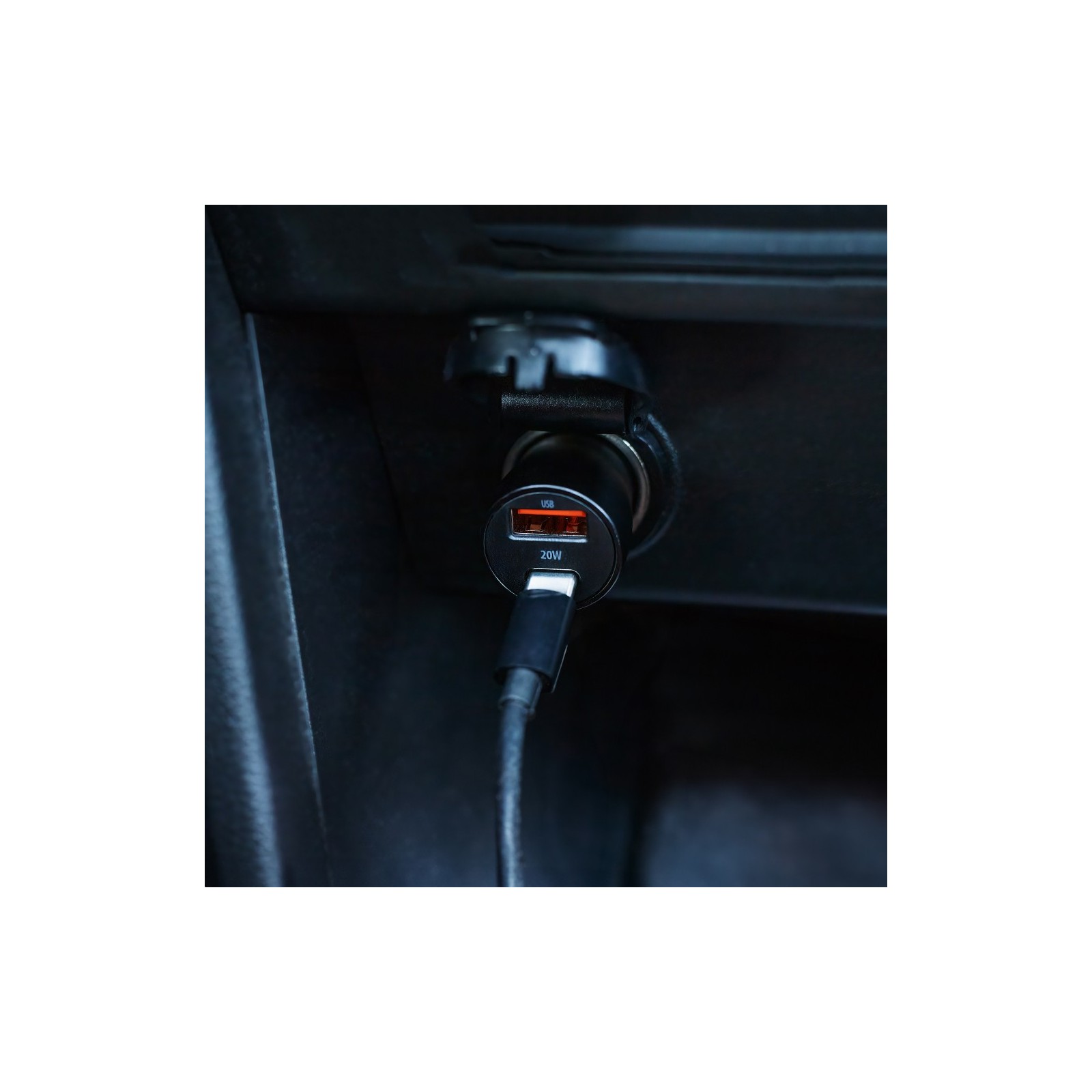 CHARGEUR ALLUME-CIGARE VOITURE + CABLE USB-C - MAXLIFE MXCC-04 - 20W NOIR