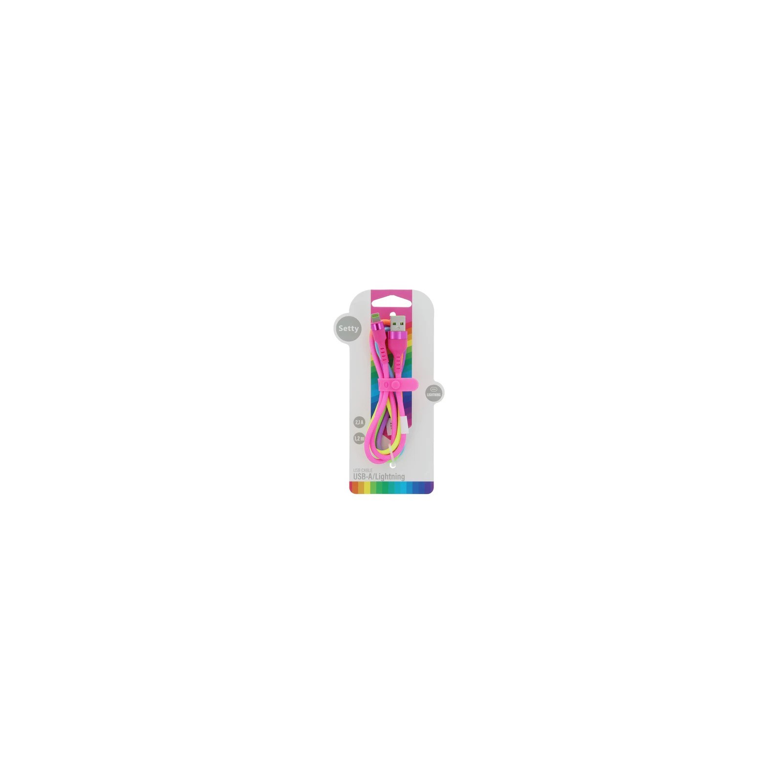 CÂBLE USB-A VERS LIGHTNING (IPHONE) - SETTY - 10W 1.2 M MULTICOULEUR