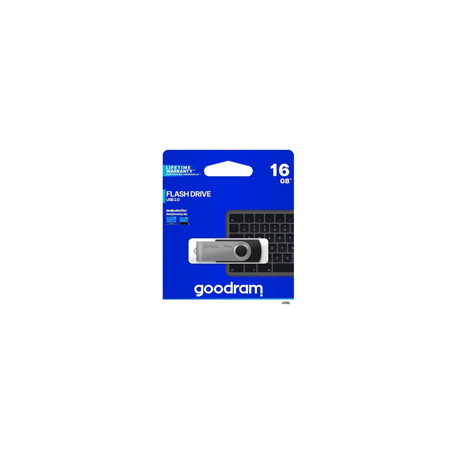 CLÉ USB GOODRAM TWISTER 16 GO USB 2.0 - NOIR / ARGENT
