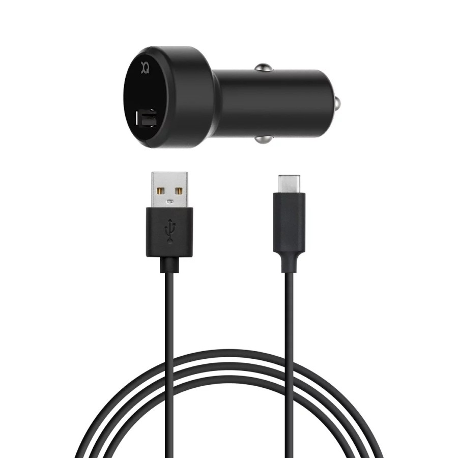CHARGEUR ALLUME-CIGARE VOITURE - XQISIT TRAVEL-POWER - 2.4A NOIR