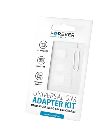 Kit d'adaptateurs et de conversion FOREVER pour cartes SIM