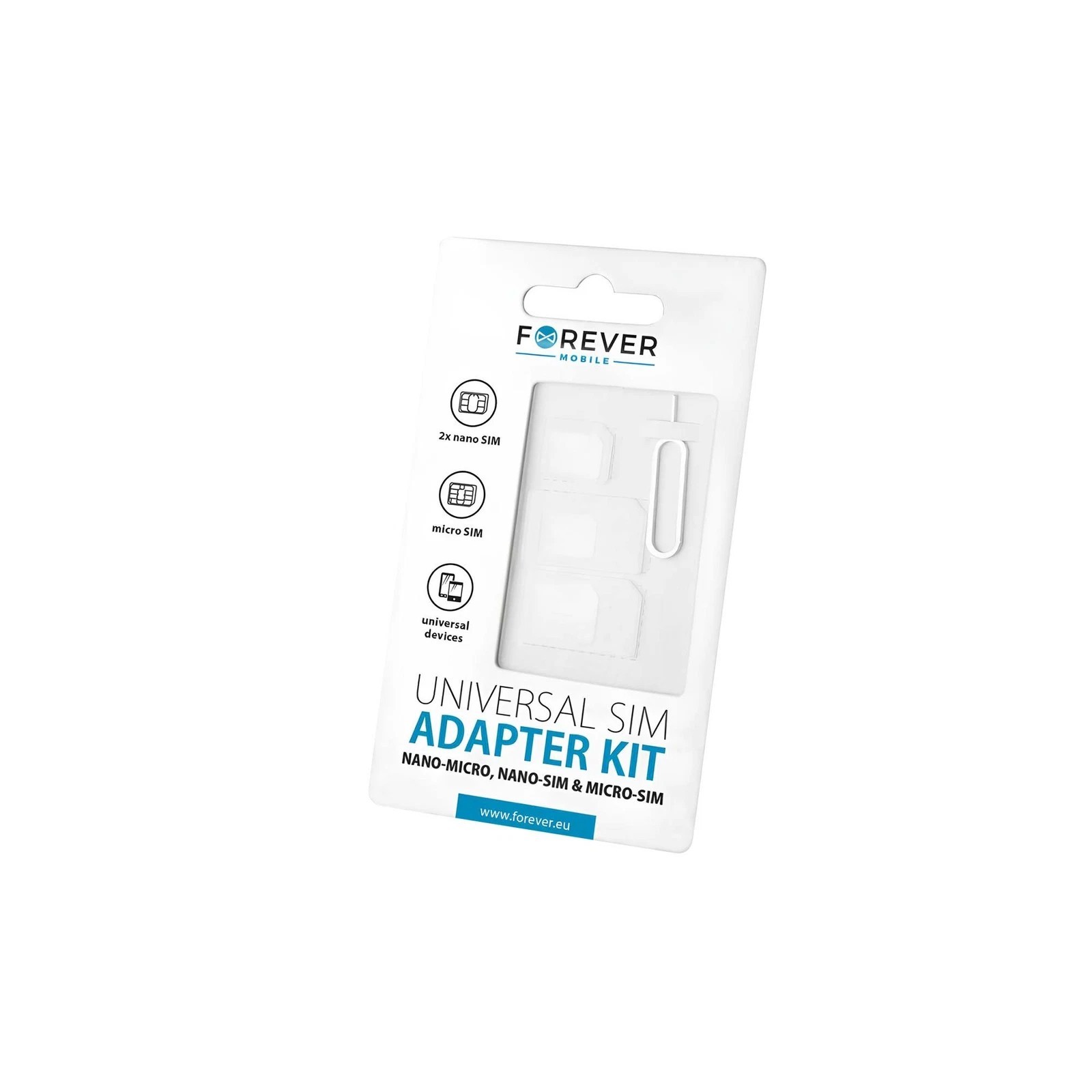 Kit d'adaptateurs et de conversion FOREVER pour cartes SIM