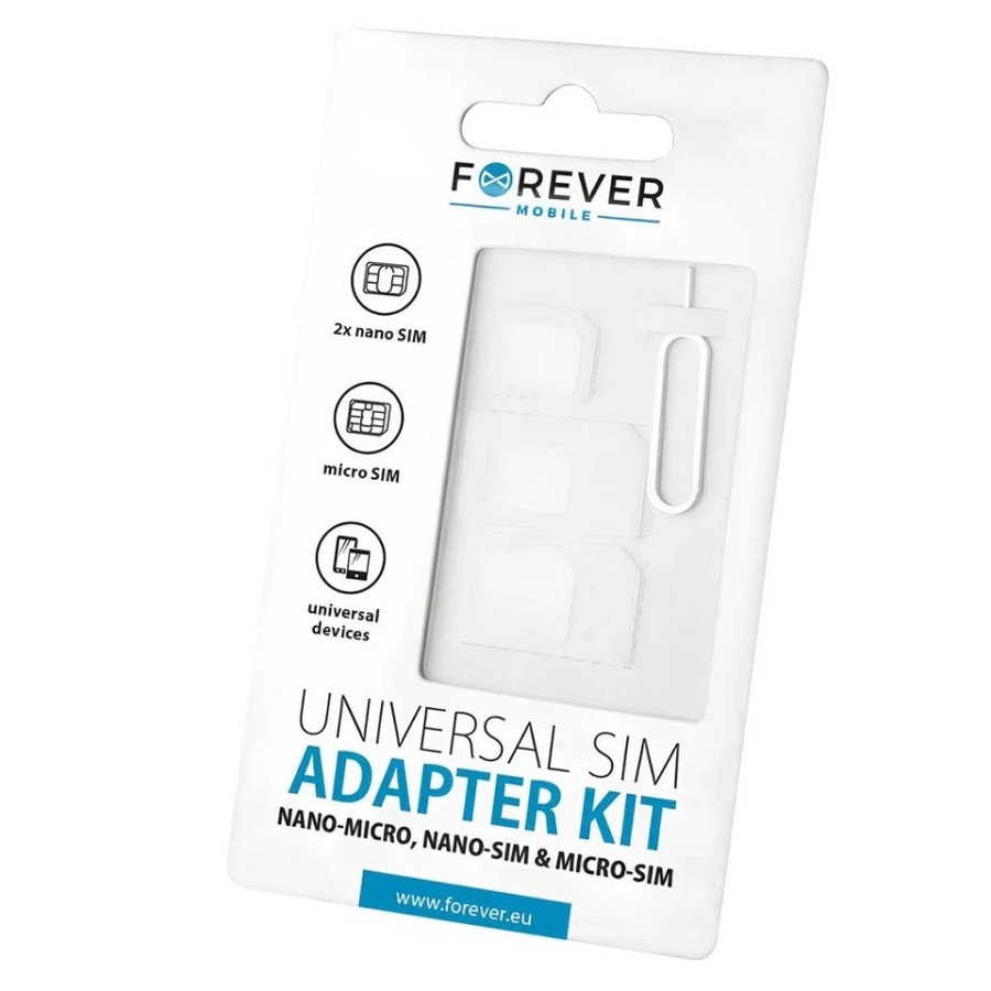 Kit d'adaptateurs et de conversion FOREVER pour cartes SIM