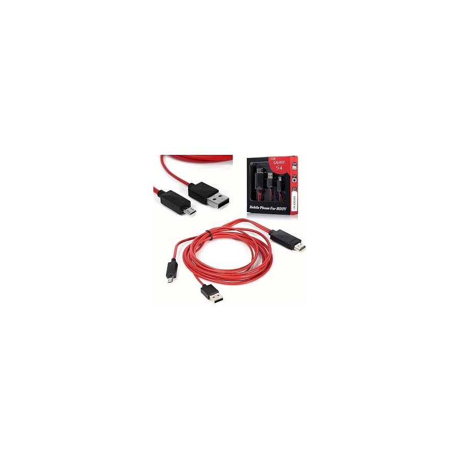 CÂBLE MHL MICRO-USB VERS HDMI (MALE TO MALE) - 2,0 MÈTRES - COMPATIBLE SAMSUNG GALAXY S3, S4, S5, NOTE 2, NOTE 3