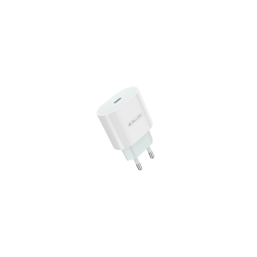 JELLICO AK-200 - CHARGEUR SECTEUR RAPIDE UNIVERSEL ULTRA-COMPACT USB-C PD 20W - BLANC