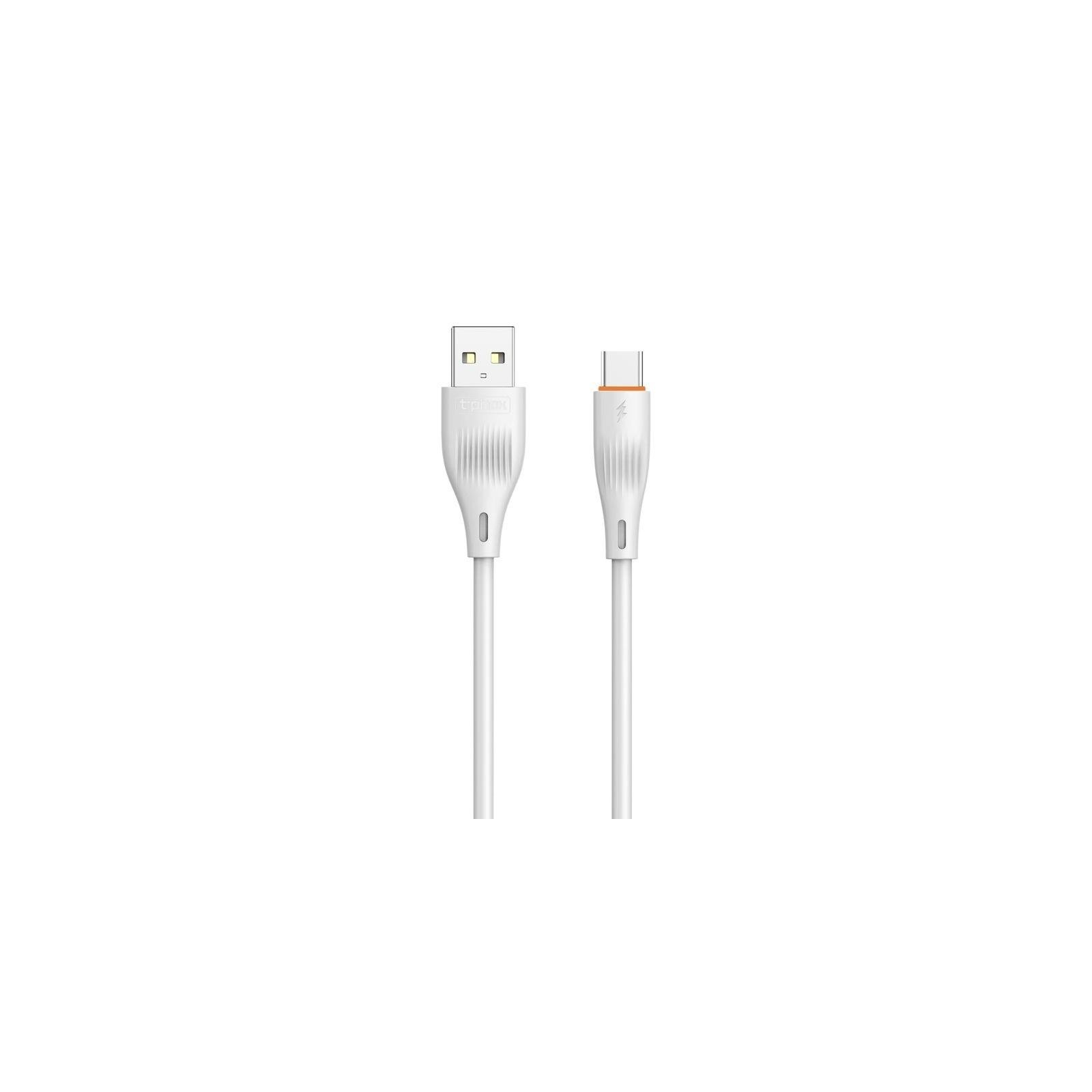 CÂBLE USB-A VERS USB-C - T-PHOX X-LITE - 3A 1M BLANC