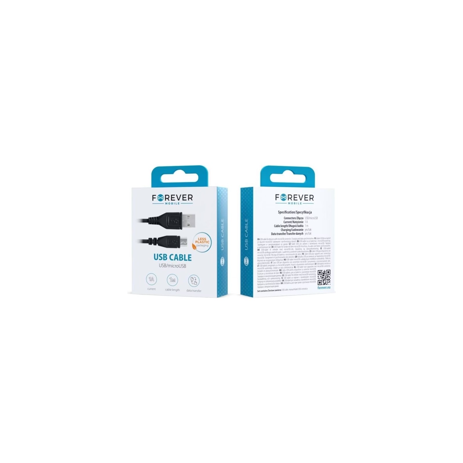 CÂBLE USB vers microUSB - FOREVER - 5W 1M NOIR