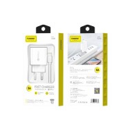 Chargeur secteur rapide USB FONENG EU46 18W + Câble USB-A vers Lightning Blanc – Pack
