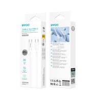 CÂBLE SILICONE ULTRA-SOUPLE USB-C VERS C - BWOO BO-X329C-C - PD 65W 1M BLANC