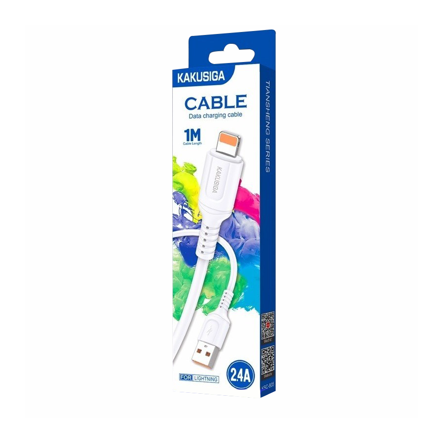 CÂBLE USB-A VERS LIGHTNING - KAKUSIGA KSC-805 - 2.4A 1M BLANC