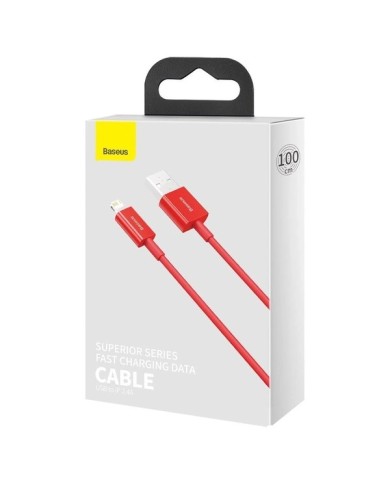 CÂBLE USB-A VERS LIGHTNING (IPHONE) - BASEUS CALYS-A09 - 2.4A 1M ROUGE