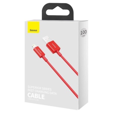 CÂBLE USB-A VERS LIGHTNING (IPHONE) - BASEUS CALYS-A09 - 2.4A 1M ROUGE