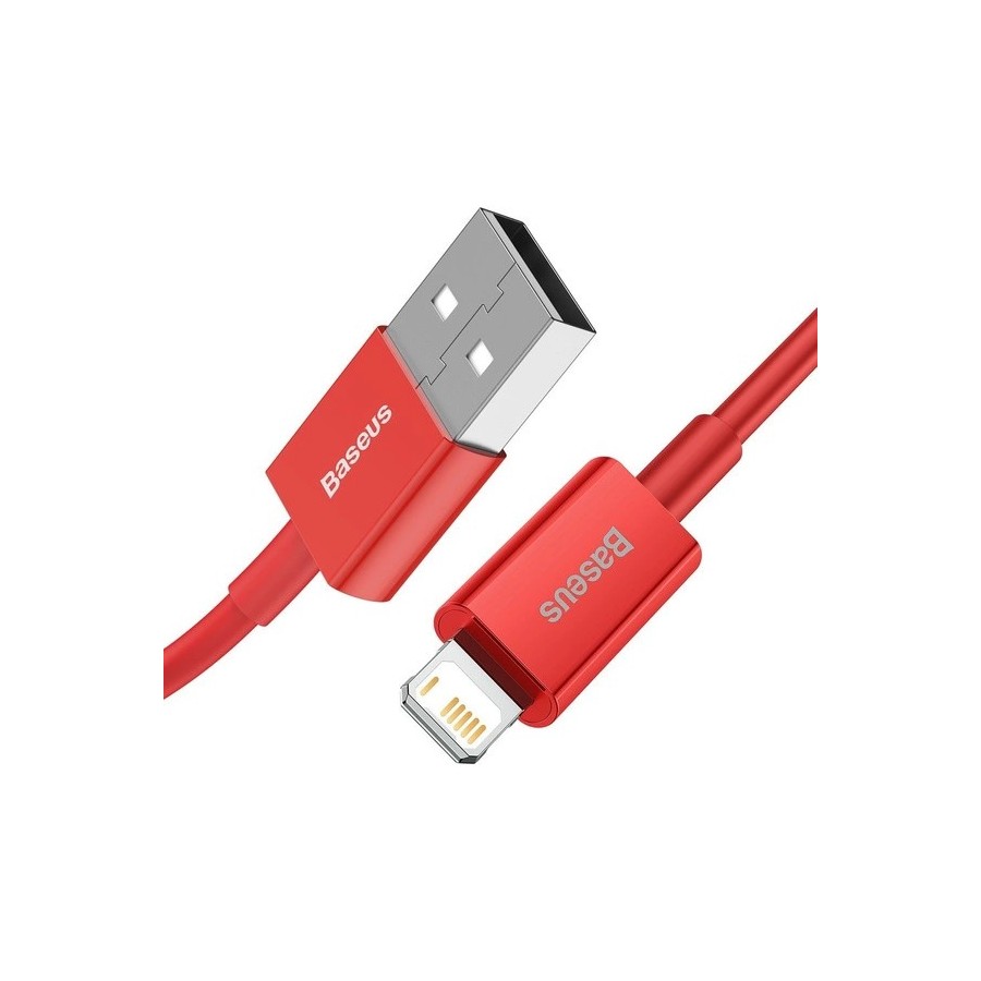 CÂBLE USB-A VERS LIGHTNING (IPHONE) - BASEUS CALYS-A09 - 2.4A 1M ROUGE