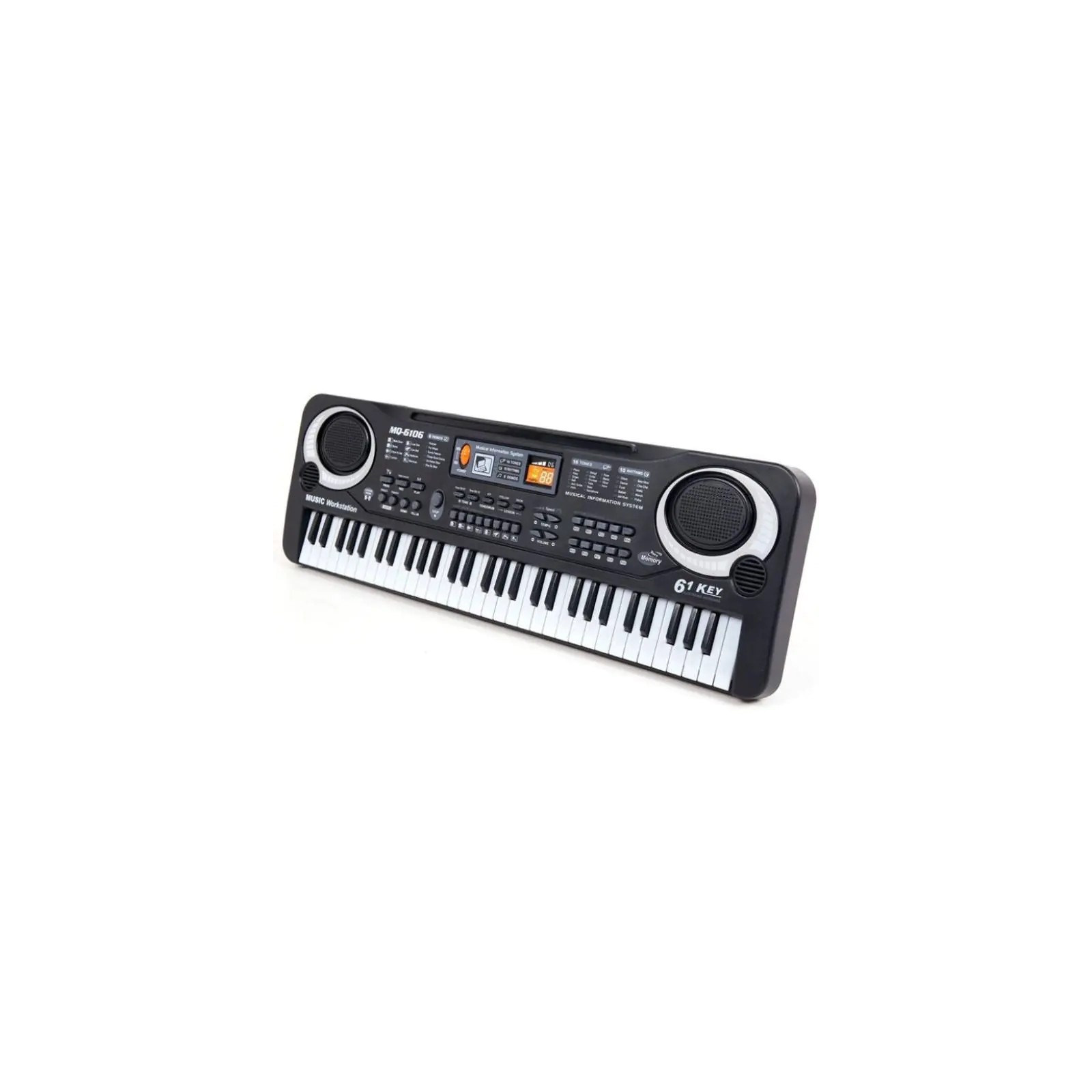 CLAVIER NUMÉRIQUE ÉLECTRONIQUE 61 TOUCHES AVEC MICROPHONE PI4 NOIR