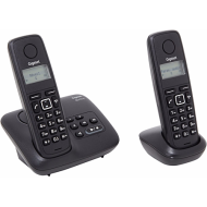 GIGASET AL117A DUO - PACK DE 2 TÉLÉPHONES FIXES SANS FIL AVEC RÉPONDEUR NOIR