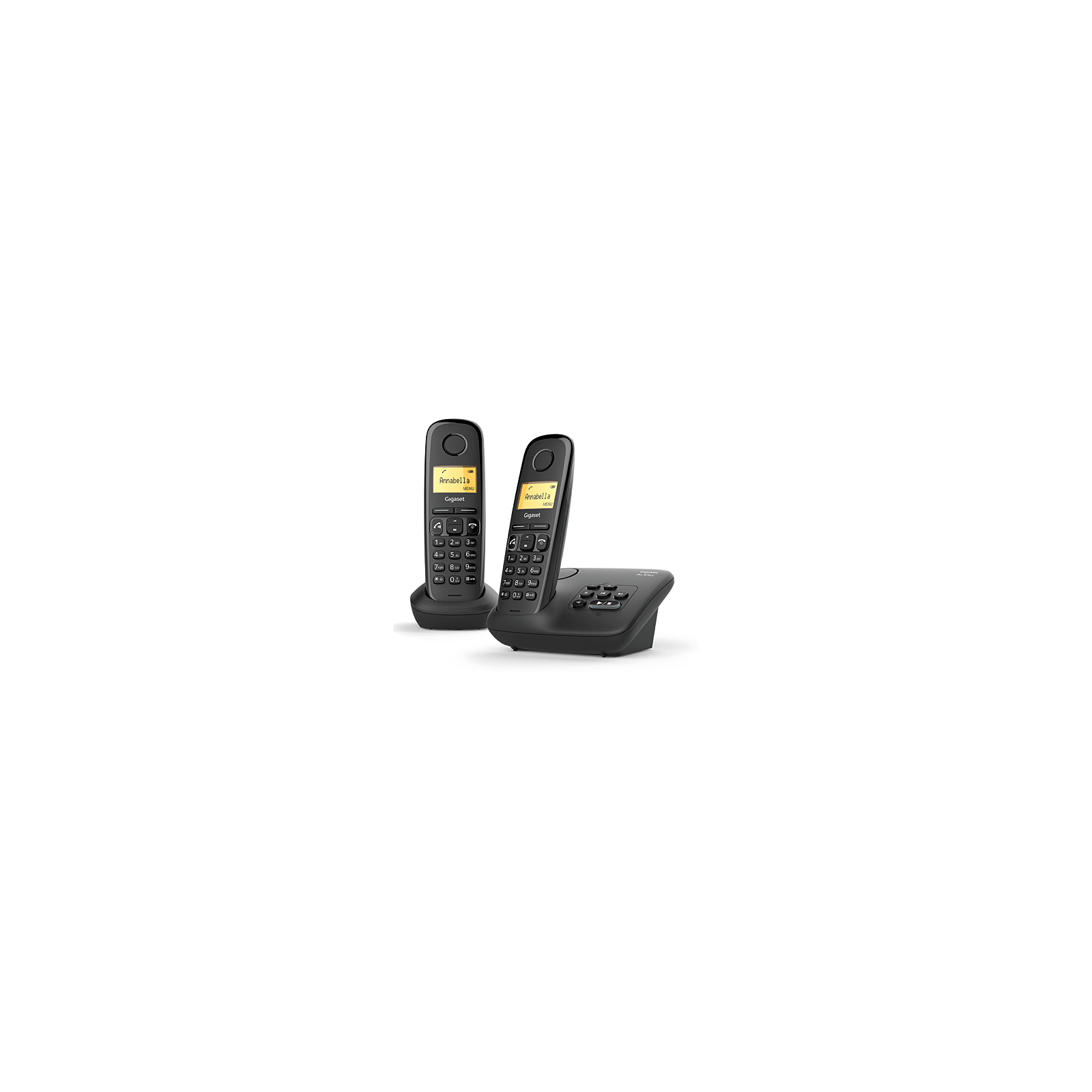 GIGASET AL370A DUO - PACK DE 2 TÉLÉPHONES FIXES SANS FIL AVEC RÉPONDEUR NOIR