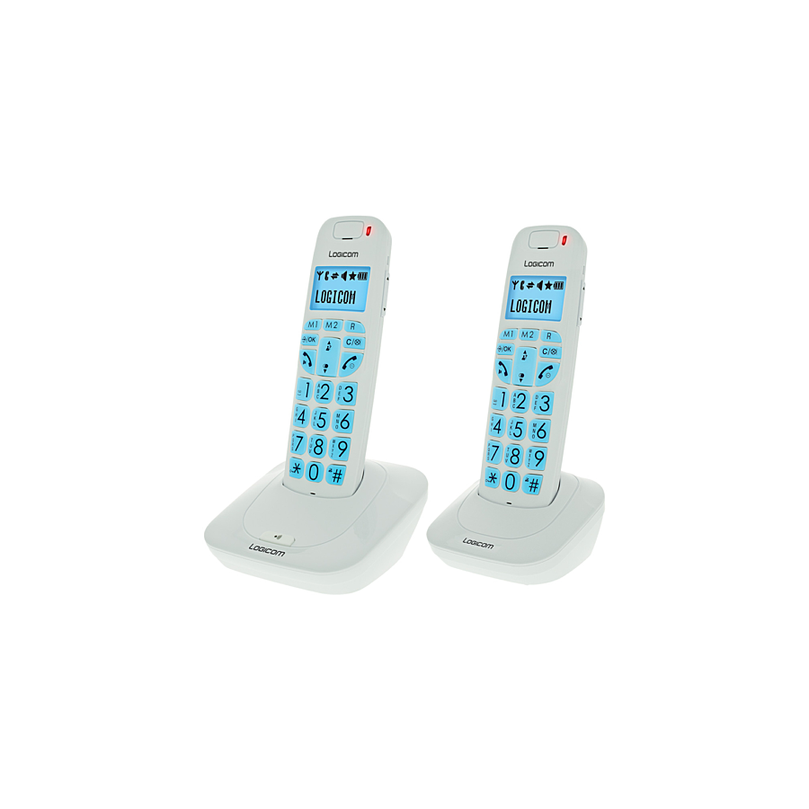 LOGICOM CONFORT 250 DUO - PACK DE 2 TÉLÉPHONES FIXES SANS FIL BLANC