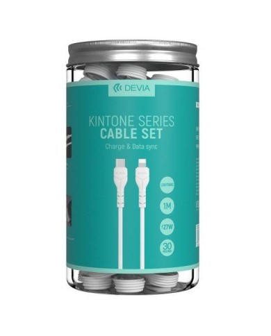 DEVIA SMART-CABLE - PACK DE 30 CÂBLES USB-C VERS LIGHTNING (IPHONE) 27W 1M - BLANC
