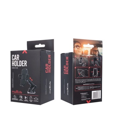 MAXLIFE MXCH-03 - SUPPORT DE VOITURE UNIVERSEL À VENTOUSE AVEC BRAS EXTENSIBLE NOIR
