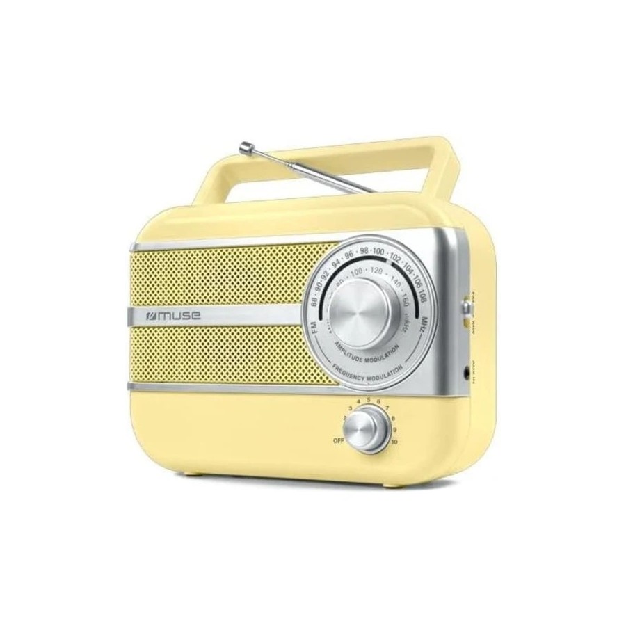 MUSE RETRO-POCKET M-056 SC - RADIO PORTABLE ANALOGIQUE AM/FM JAUNE