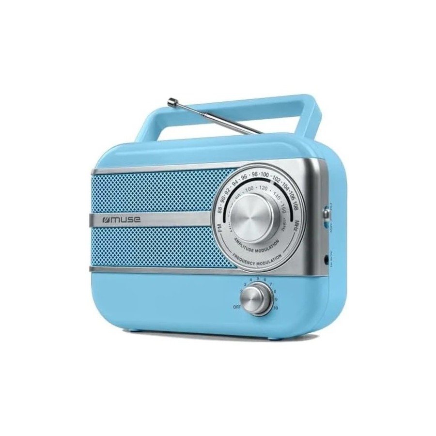 MUSE RETRO-POCKET M-056 VB - RADIO PORTABLE ANALOGIQUE AM/FM BLEU VINTAGE