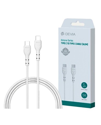 CÂBLE USB-C VERS C - DEVIA EC151 - 3A 1M BLANC