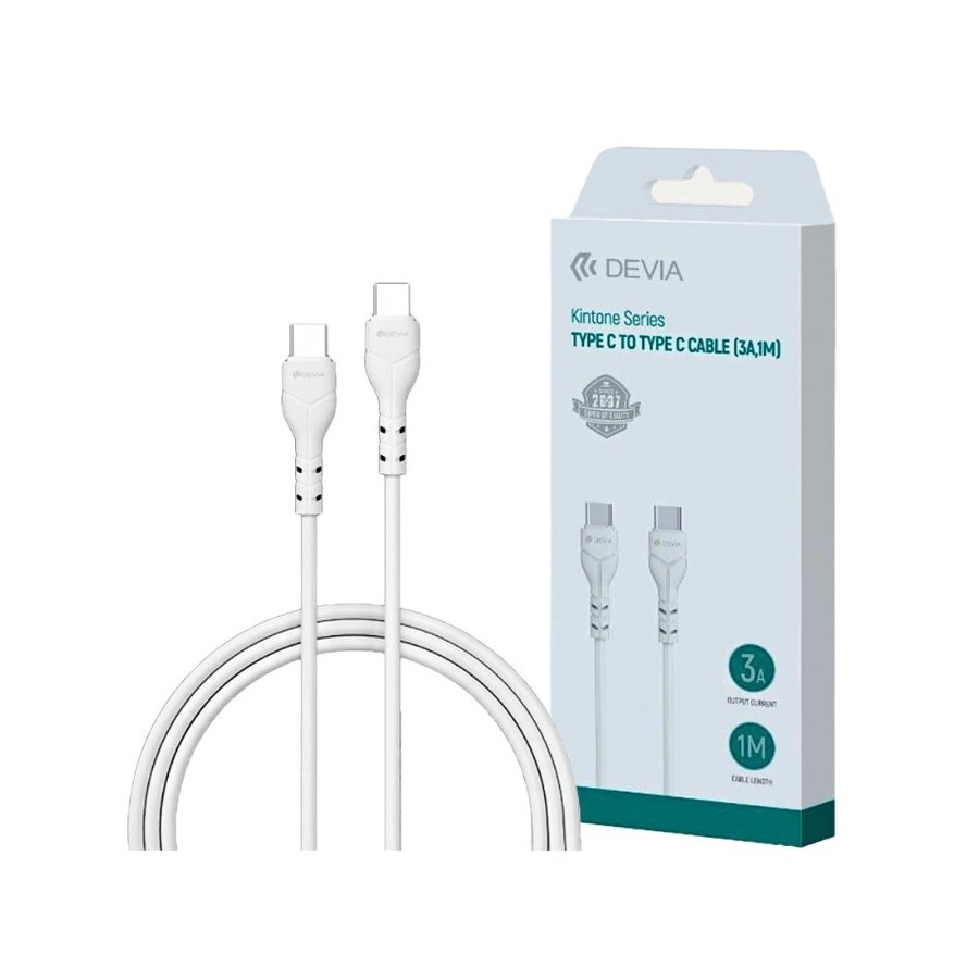 CÂBLE USB-C VERS C - DEVIA EC151 - 3A 1M BLANC