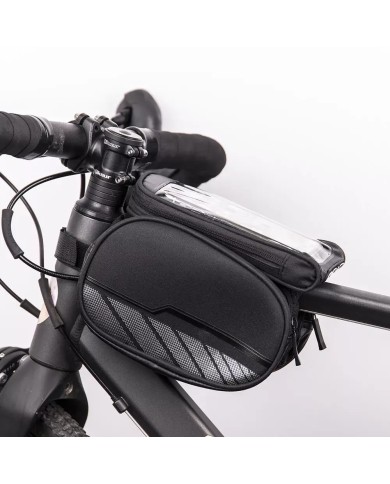SACOCHE CADRE DE VÉLO WATERPROOF - NOIR