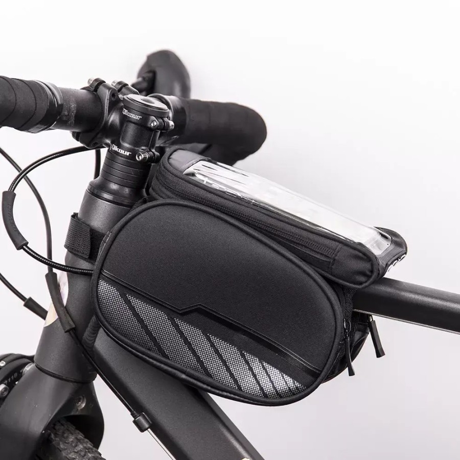 SACOCHE CADRE DE VÉLO WATERPROOF - NOIR