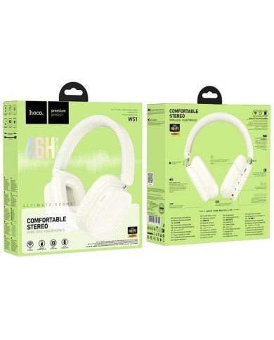 CASQUE SANS FIL BT - HOCO W51 - BLANC LAIT