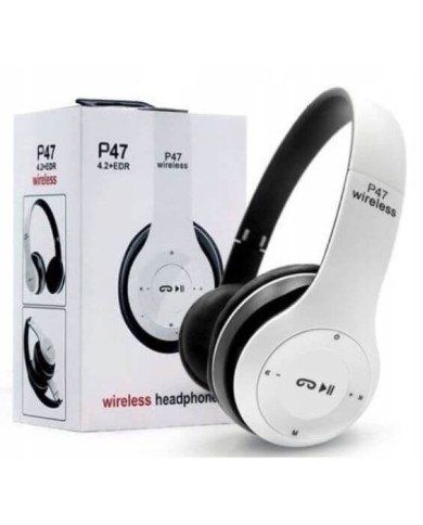 CASQUE SANS FIL BT - P47 - BLANC