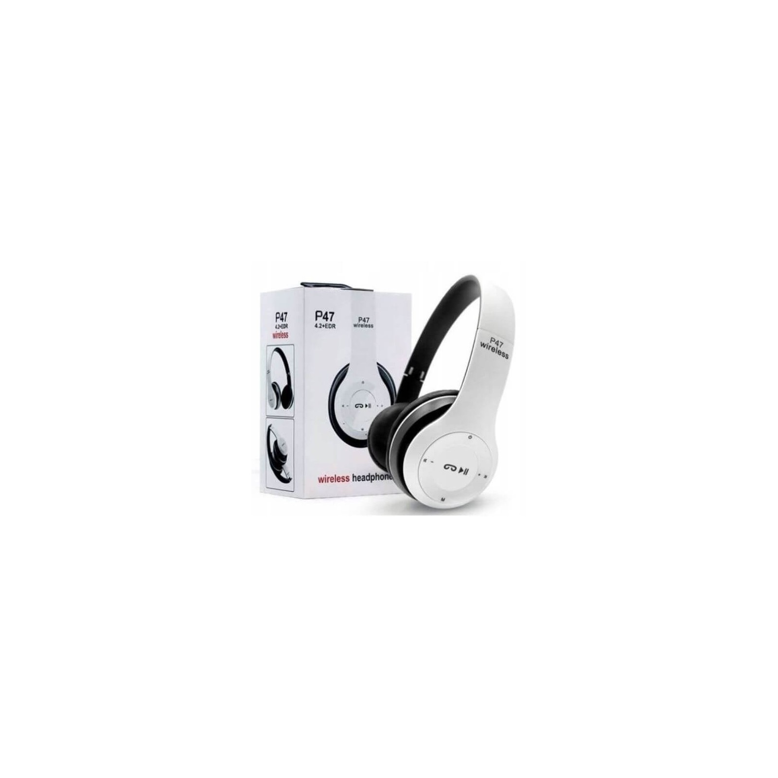 CASQUE SANS FIL BT - P47 - BLANC