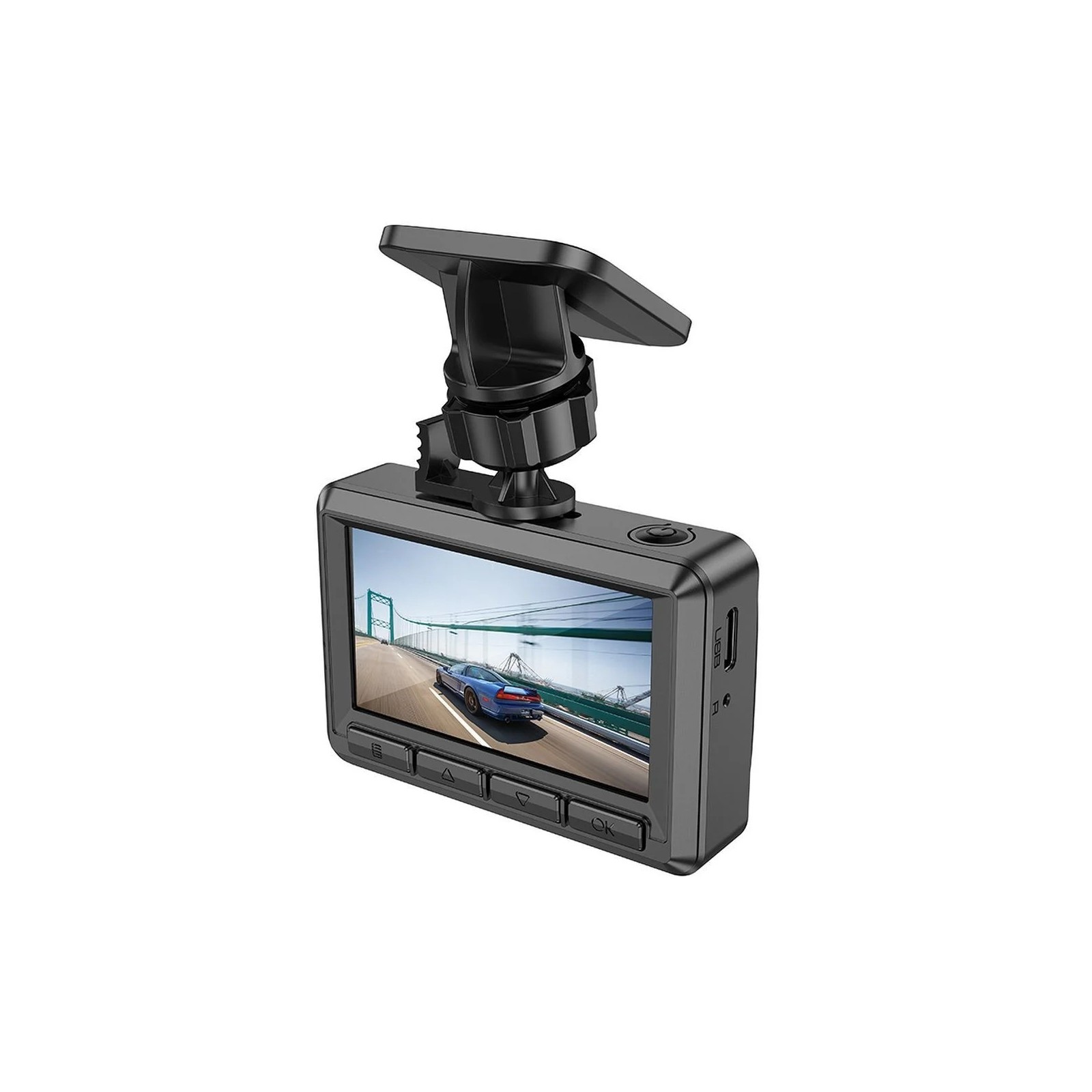 DOUBLE CAMÉRA EMBARQUÉE (DASHCAM) HOCO DV3 ÉCRAN 2,45" 1080P/30FPS NOIRE