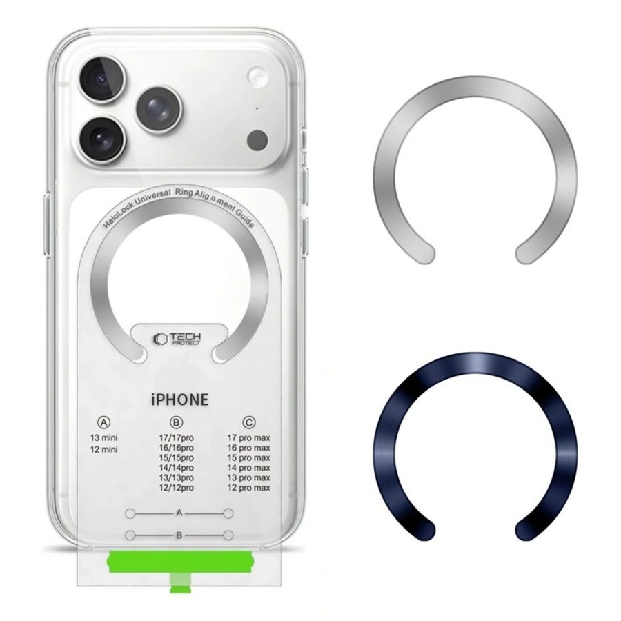 ANNEAUX MAGNÉTIQUES COMPATIBLES MAGSAFE TECH-PROTECT MMP-210 LOT DE 2 BLEU FONCÉ & ARGENT