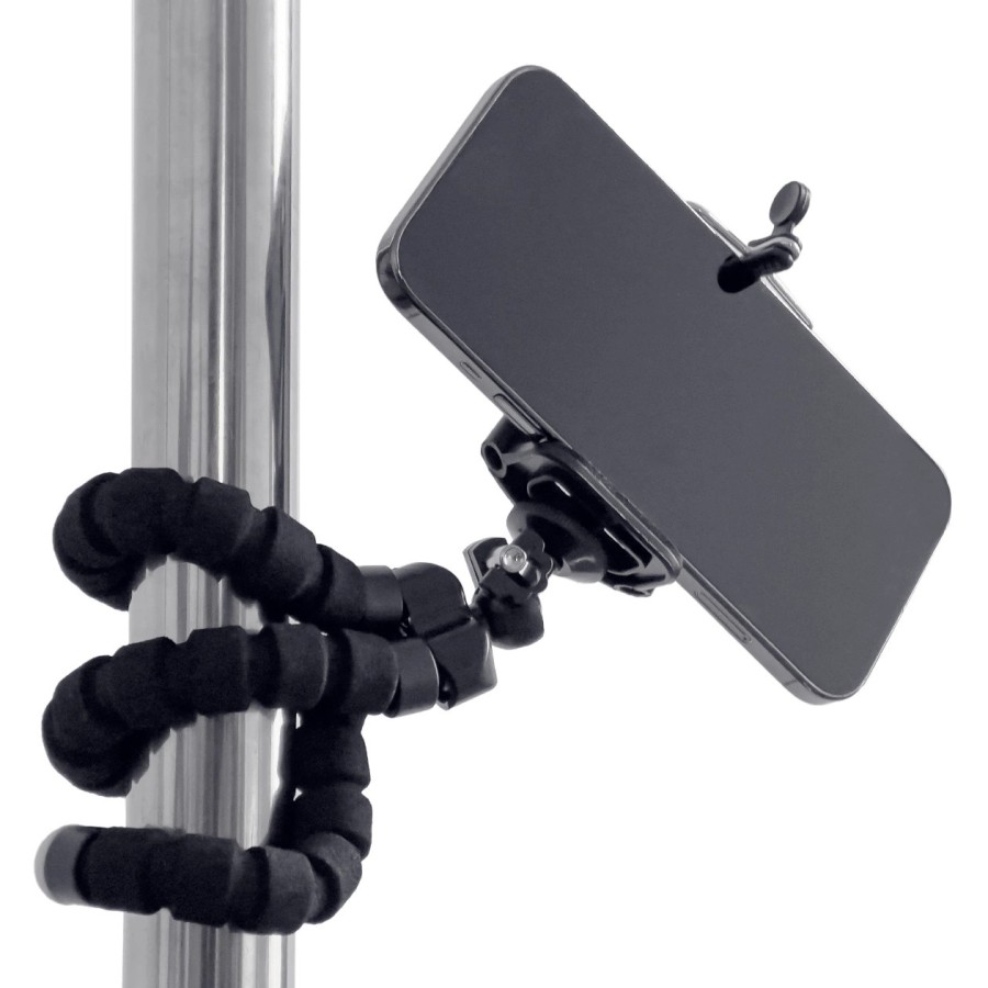 TRÉPIED FLEXIBLE ELASTIQUE POUR SMARTPHONE ET APPAREIL PHOTO NOIR