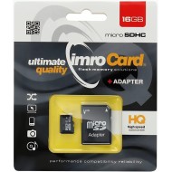 CARTE MÉMOIRE MICROSD IMROCARD + ADAPTATEUR SD - CLASS 10 - 16GO NOIR