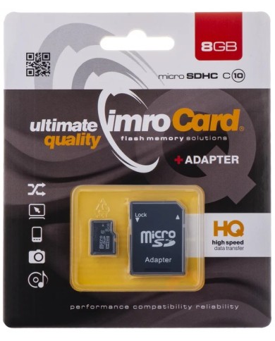 CARTE MEMOIRE MICRO-SD IMROCARD CLASS 10 8GO NOIR