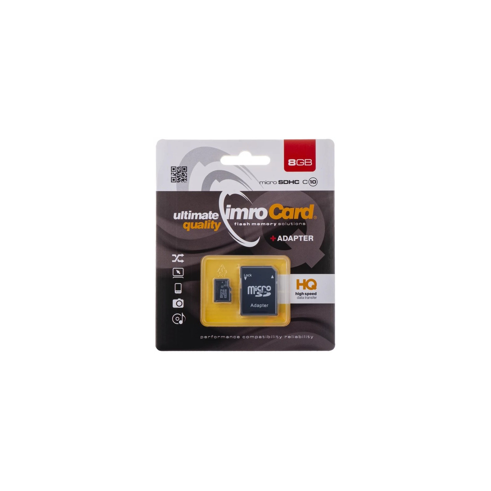 CARTE MEMOIRE MICRO-SD IMROCARD CLASS 10 8GO NOIR