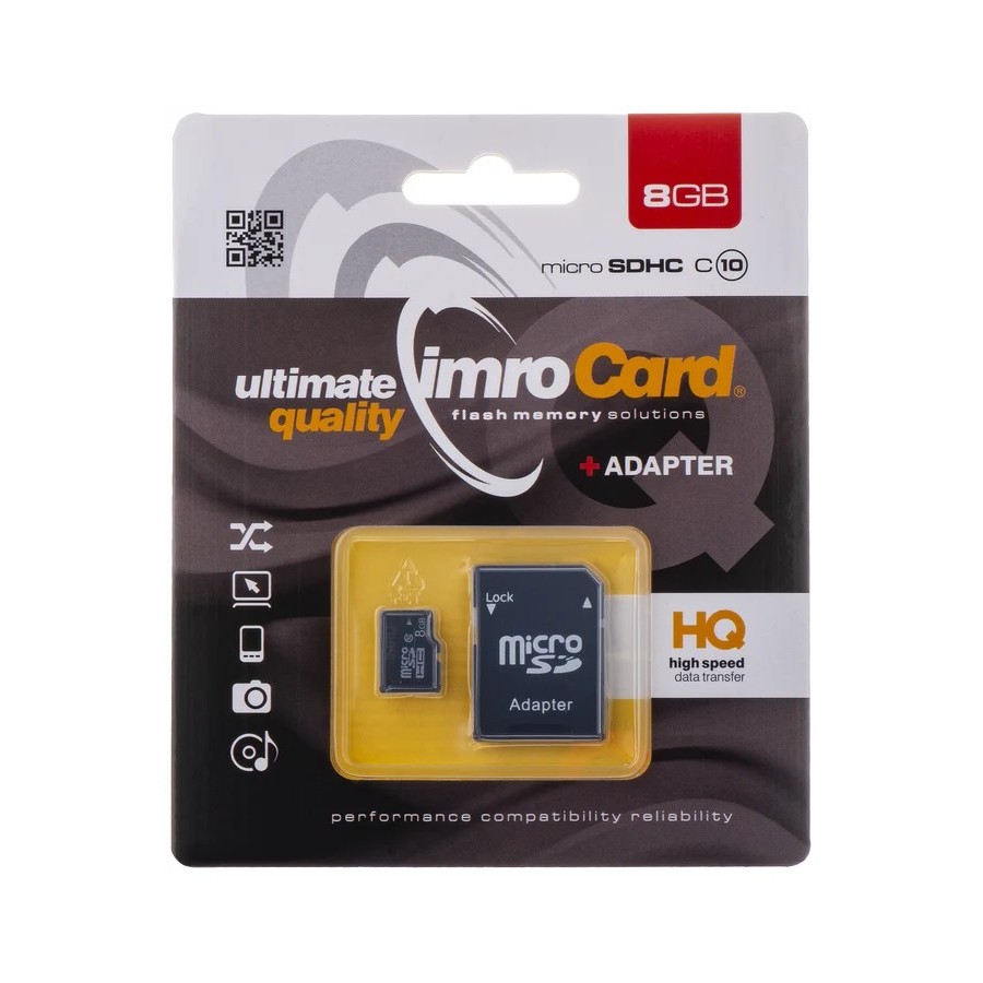 Carte mémoire microSD Imro Card 8 Go Noir