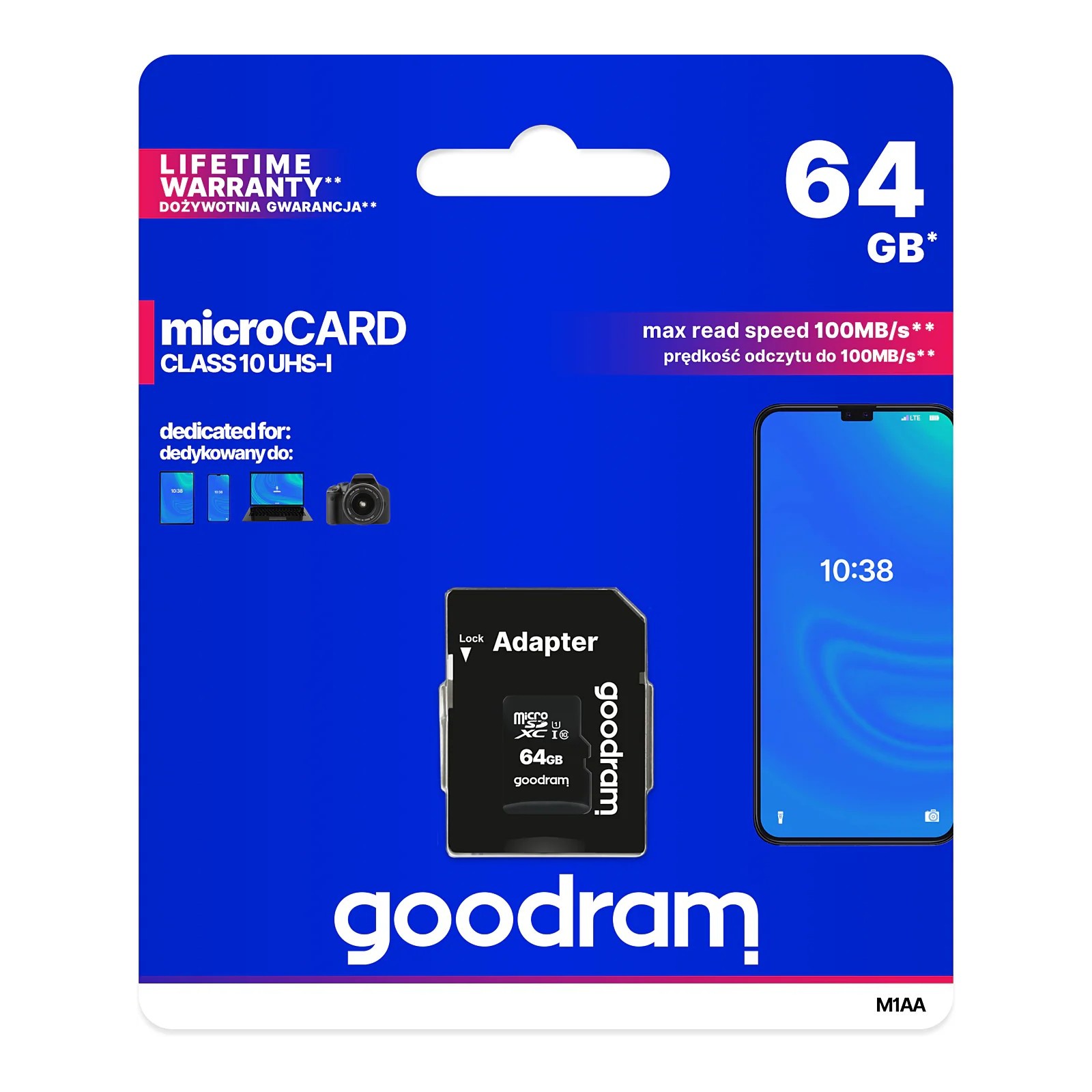 CARTE MEMOIRE MICRO SDXC GOODRAM IRDM CLASS 10 UHS-I 64GO NOIR