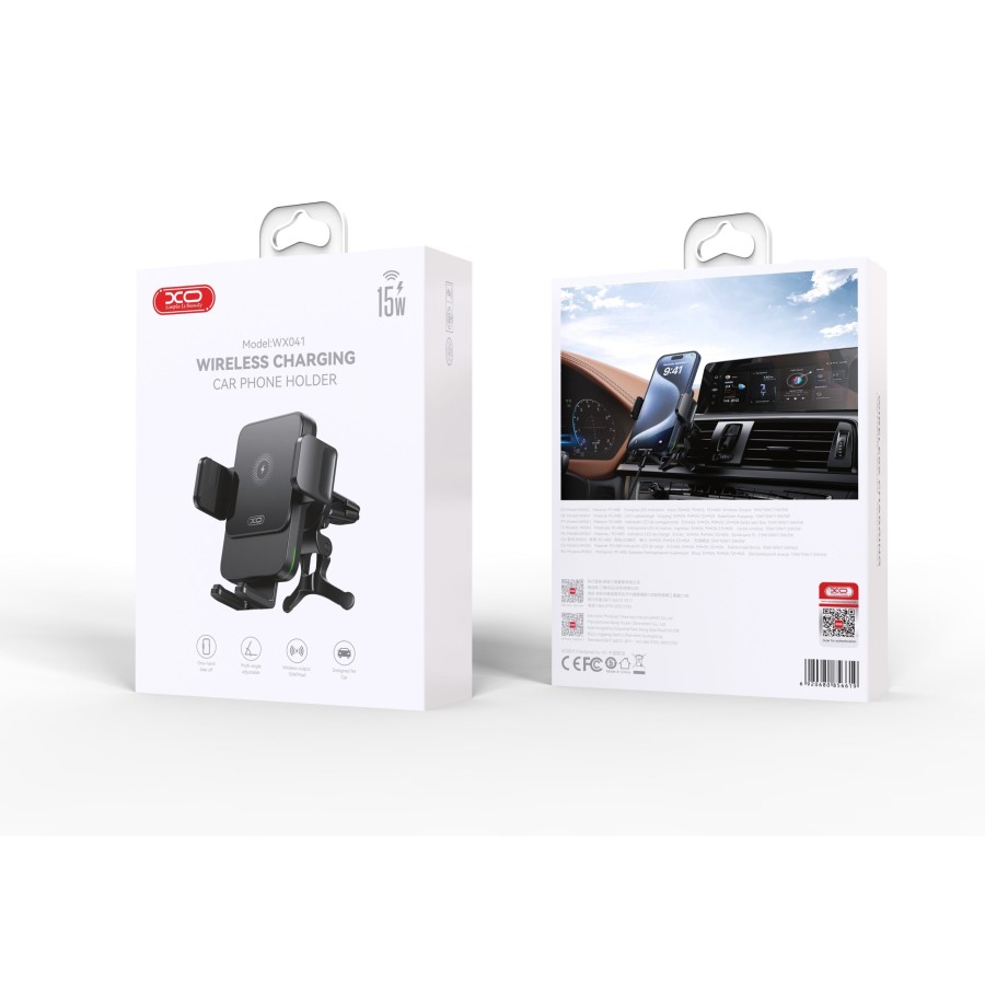 SUPPORT DE VOITURE RECHARGE INDUCTION SANS FIL - XO-WX041 - 15W NOIR