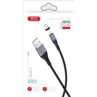 CÂBLE USB-A VERS LIGHTNING (IPHONE) XO NB125 AVEC EMBOUT LIGHTNING MAGNÉTIQUE 10W 1M LED - NOIR / GRIS