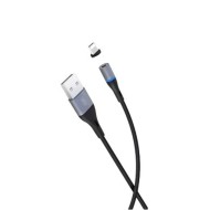 CÂBLE USB-A VERS LIGHTNING (IPHONE) XO NB125 AVEC EMBOUT LIGHTNING MAGNÉTIQUE 10W 1M LED - NOIR / GRIS